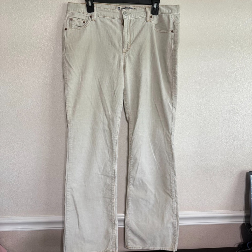 Vintage Gap Low Rise Boot Cut Corduroy Pants Women's 14R Beige Retro Casual Y2K